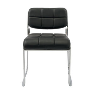 Visitor Chair – VC-C114 – Cushioned Artificial Leather with Chrome Frame – Made in China