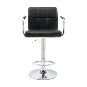 Bar / Kitchen / Counter Stool – BS-202 – Height Adjustable with Cushioned Seat & Metal Arms – Made in China