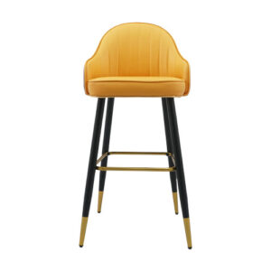 Bar / Kitchen / Counter Stool – BS-156FH – Cushioned Artificial Leather with Metal Legs – Made in China