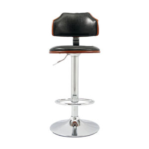 Bar / Kitchen / Counter Stool – BS-1051 – Polished Wood Seat & Back, Height Adjustable – Made in China